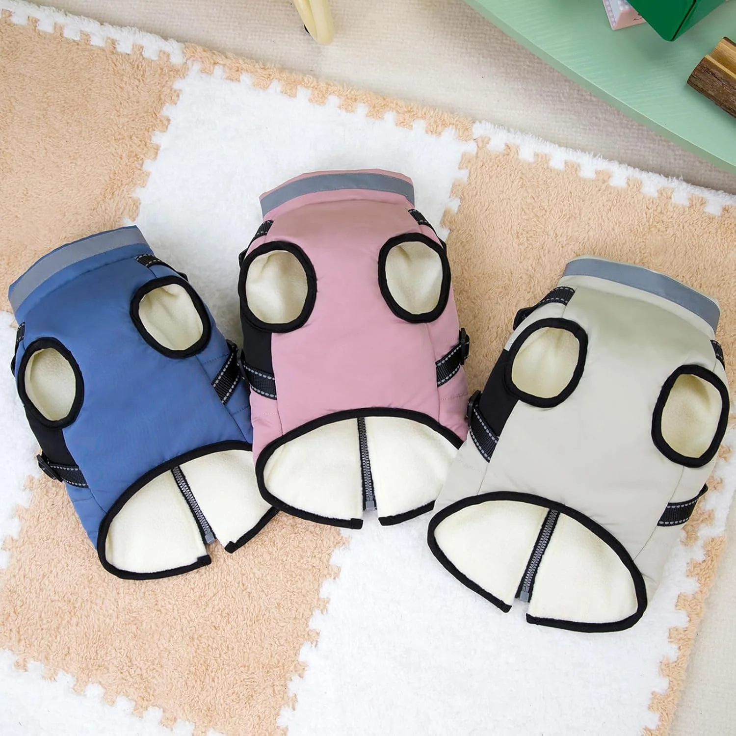 کت زمستانی گرم سگ ها برای هوای سرد، ژاکت های آستر ضخیم، جامپسوت ضد باد سگ با قلاب بند، لباس حیوانات خانگی کت زمستانی گرم سگ ها برای هوای سرد، ژاکت های آستر ضخیم، جامپسوت ضد باد سگ با قلاب بند، لباس حیوانات خانگی