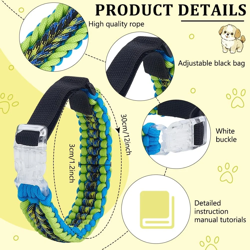 مجموعه 6 عددی کیت قلاده سگ WEBEEDY، ساخت قلاده های شخصی سازی شده حیوانات خانگی با طناب 30 متری، آویزهای آلیاژی، ابزار و دستورالعمل برای مبتدیان برای ساخت 3 قلاده سگ و 3 دستبند، هدیه ای برای دوستداران حیوانات خانگی مجموعه 6 عددی کیت قلاده سگ WEBEEDY، ساخت قلاده های شخصی سازی شده حیوانات خانگی با طناب 30 متری، آویزهای آلیاژی، ابزار و دستورالعمل برای مبتدیان برای ساخت 3 قلاده سگ و 3 دستبند، هدیه ای برای دوستداران حیوانات خانگی