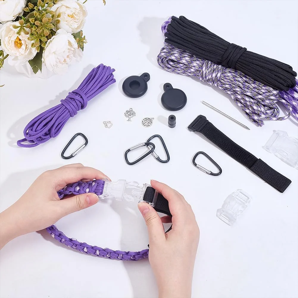 مجموعه ۶ تایی طناب پاراکورد WEBEEDY برای بزرگسالان، کیت مبتدی شامل ۳۰ متر طناب پاراکورد، آویز، ابزار و دستورالعمل ساخت ۳ قلاده و ۳ دستبند مجموعه ۶ تایی طناب پاراکورد WEBEEDY برای بزرگسالان، کیت مبتدی شامل ۳۰ متر طناب پاراکورد، آویز، ابزار و دستورالعمل ساخت ۳ قلاده و ۳ دستبند