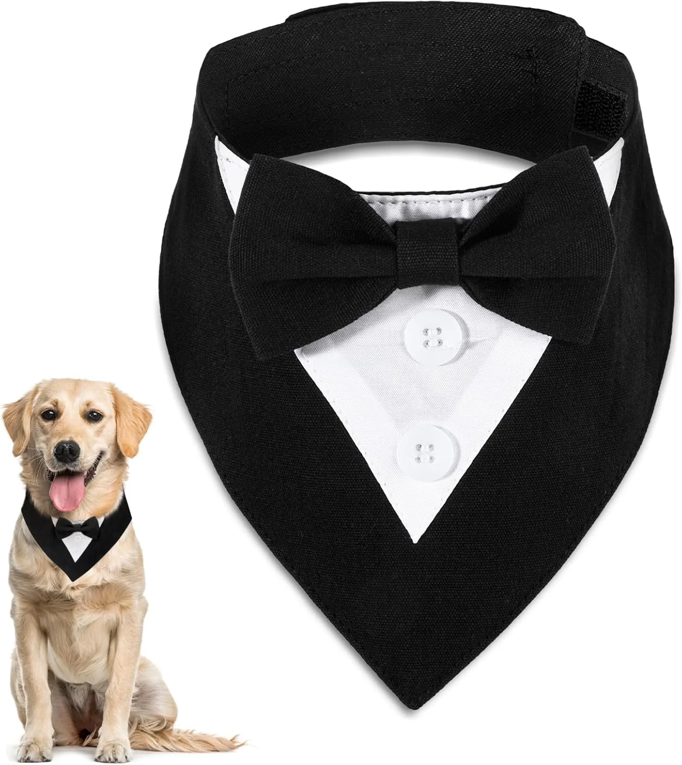 دستمال گردن سگ با طرح تاکسیدو رسمی، دستمال گردن پاپیونی سگ قابل تنظیم، لباس تولد سگ، کت و شلوار رسمی عروسی سگ با پاپیون برای سگ های کوچک، متوسط و بزرگ دستمال گردن سگ با طرح تاکسیدو رسمی، دستمال گردن پاپیونی سگ قابل تنظیم، لباس تولد سگ، کت و شلوار رسمی عروسی سگ با پاپیون برای سگ های کوچک، متوسط و بزرگ