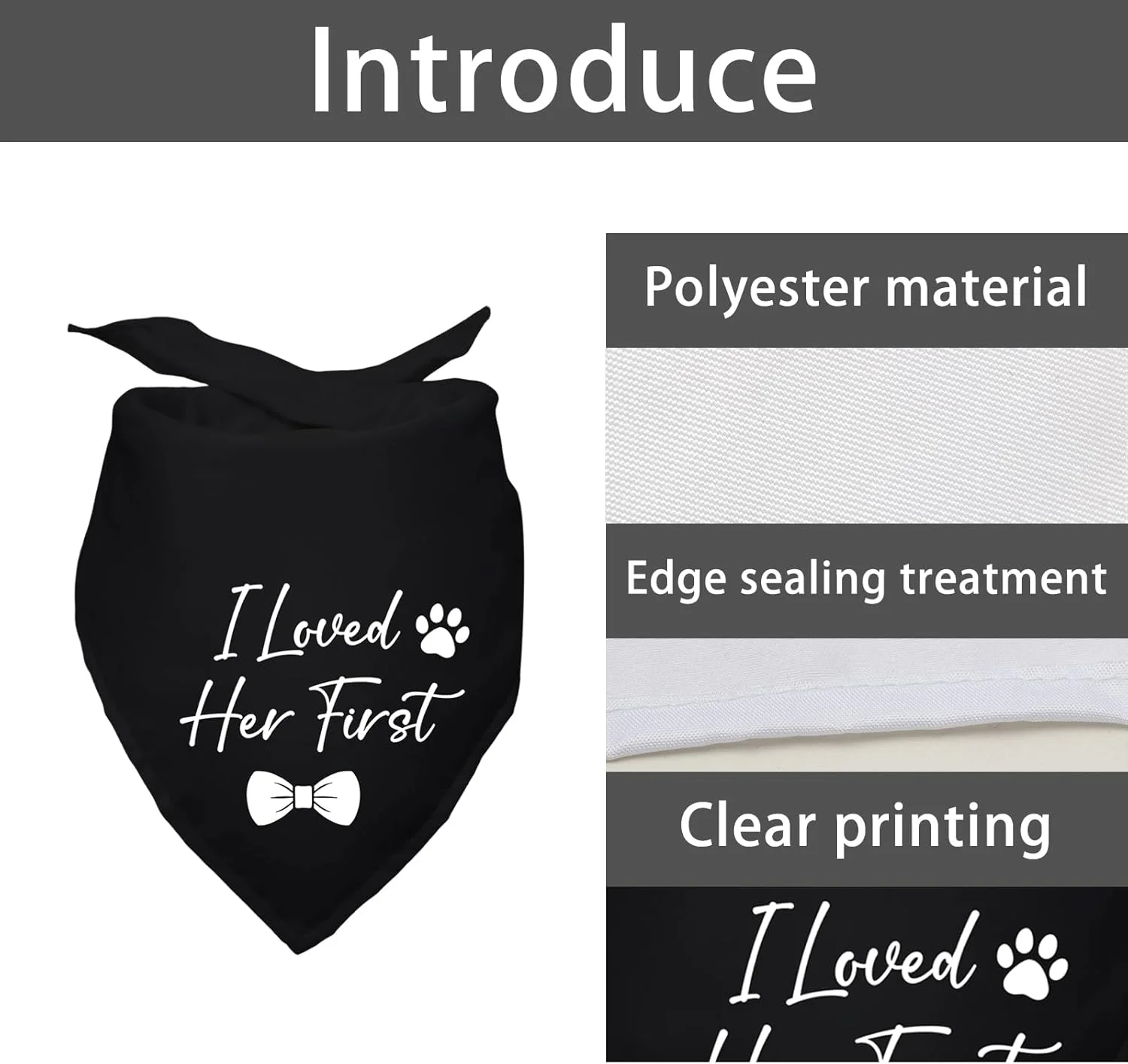 دستمال گردن سگ با طرح "اولین بار عاشقش شدم"، مناسب جشن عروسی، نامزدی و عکاسی، اکسسوری حیوانات خانگی، دستمال گردن مشکی برای دوستداران سگ دستمال گردن سگ با طرح "اولین بار عاشقش شدم"، مناسب جشن عروسی، نامزدی و عکاسی، اکسسوری حیوانات خانگی، دستمال گردن مشکی برای دوستداران سگ