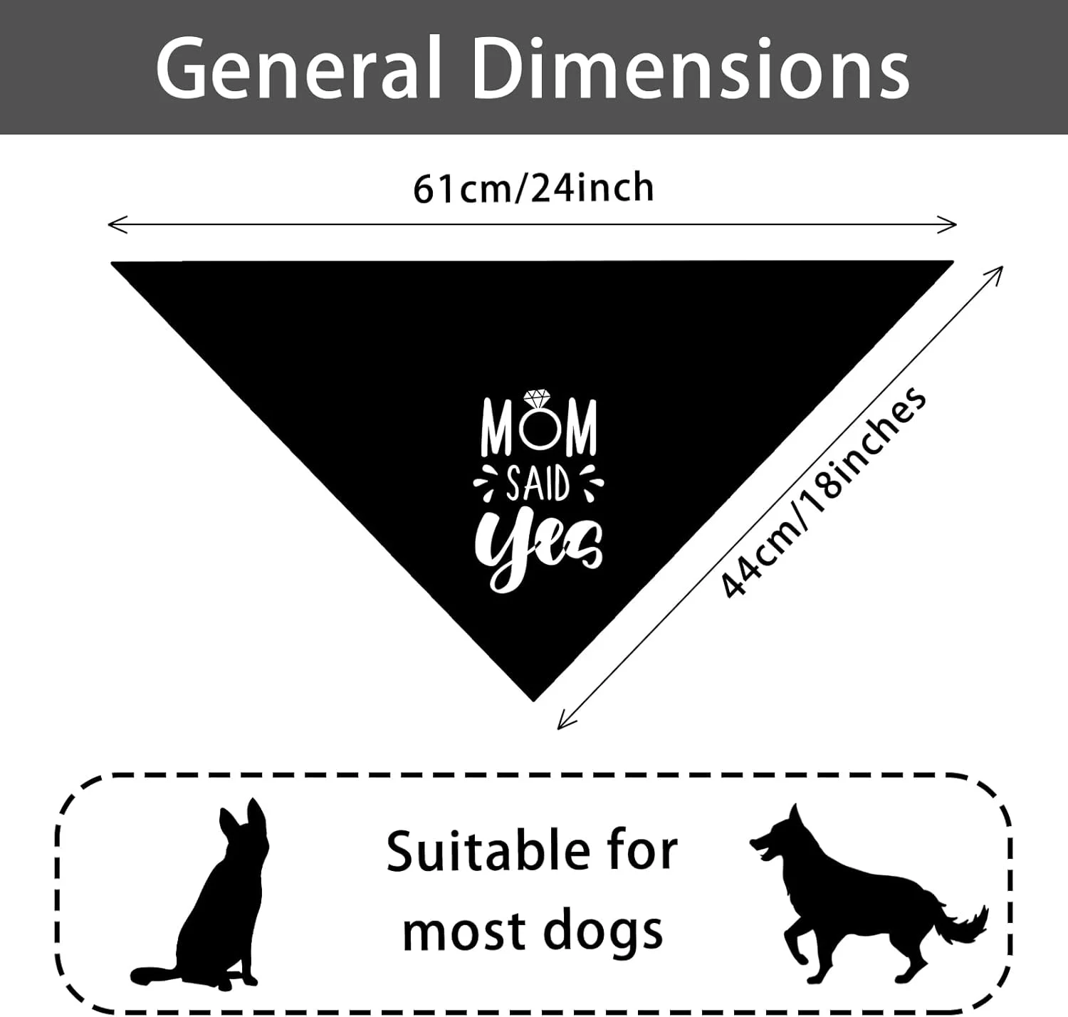دستمال گردن سگ مشکی با طرح "مادر گفت بله"، مناسب برای اعلام نامزدی و عروسی، اکسسوری حیوانات خانگی، هدیه برای دوستداران سگ دستمال گردن سگ مشکی با طرح "مادر گفت بله"، مناسب برای اعلام نامزدی و عروسی، اکسسوری حیوانات خانگی، هدیه برای دوستداران سگ