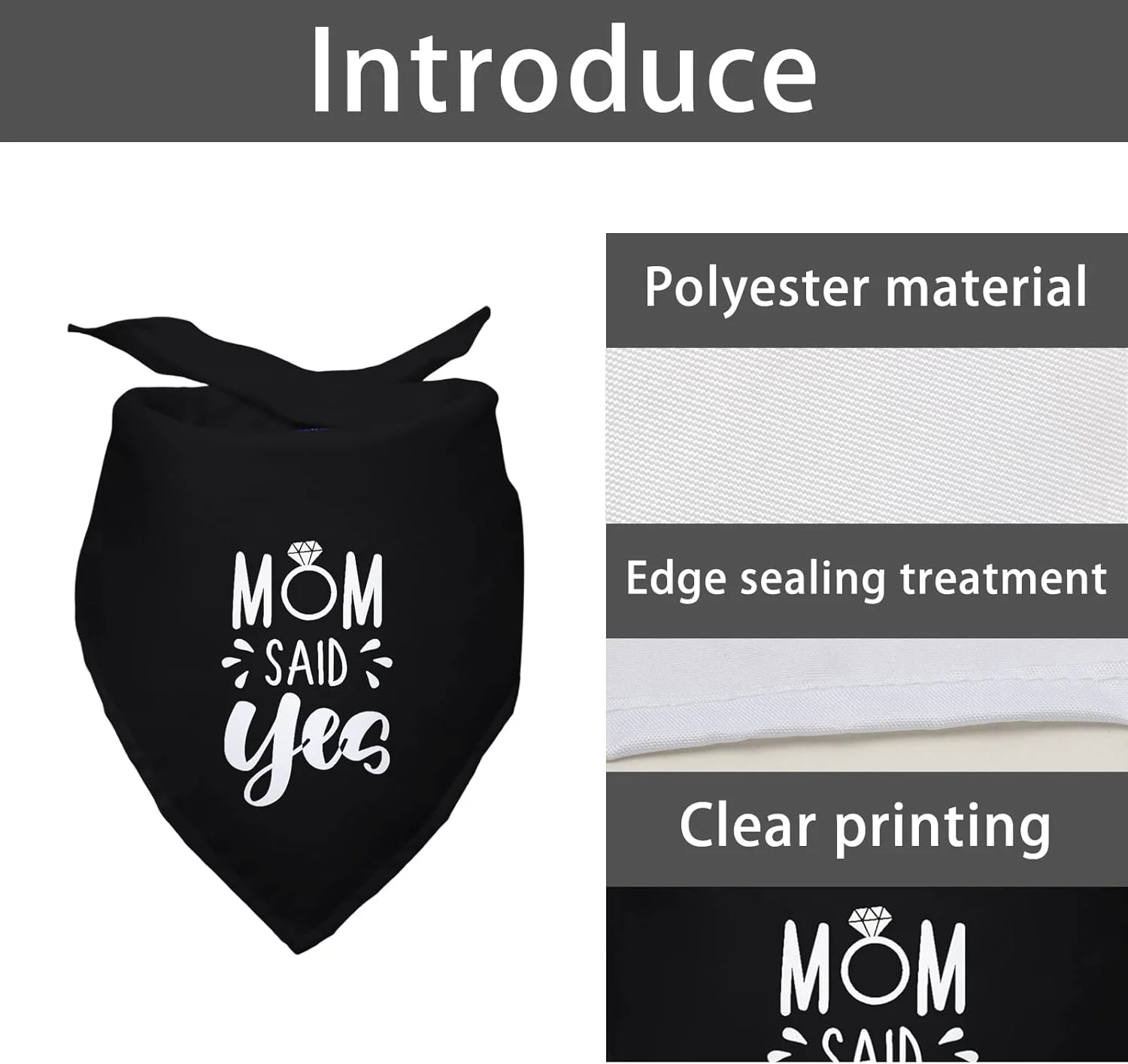 دستمال گردن سگ مشکی با طرح "مادر گفت بله"، مناسب برای اعلام نامزدی و عروسی، اکسسوری حیوانات خانگی، هدیه برای دوستداران سگ دستمال گردن سگ مشکی با طرح "مادر گفت بله"، مناسب برای اعلام نامزدی و عروسی، اکسسوری حیوانات خانگی، هدیه برای دوستداران سگ