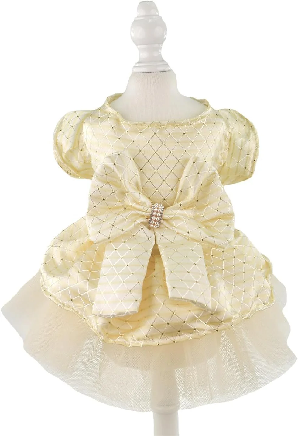 لباس سگ پاپیونی، لباس پرنسسی عروسی حیوانات خانگی، لباس تولد سگ و گربه مناسب سگ های کوچک و متوسط دخترانه (سفید شیری، L)