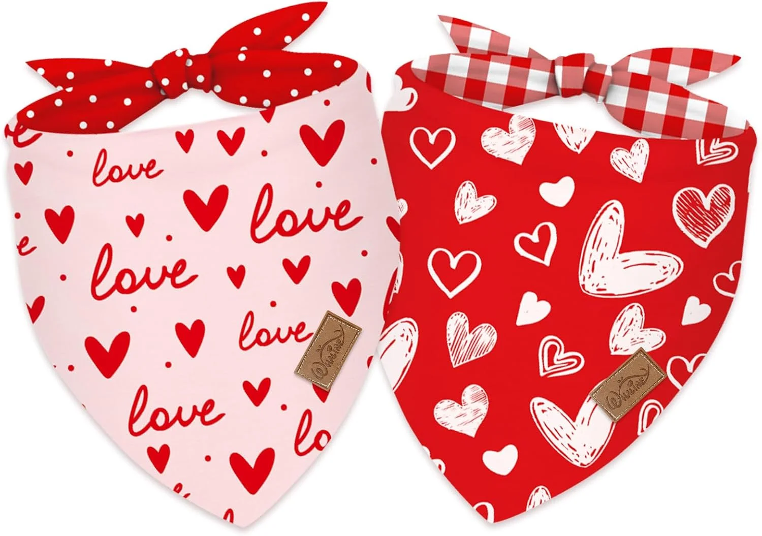 دو عدد دستمال گردن سگ طرح قلب و عشق، روسری مثلثی حیوانات خانگی، دستمال گردن سگ قابل تنظیم، پیشبند سگ برای سگ و گربه متوسط و بزرگ، لوازم جانبی لباس تولد دو عدد دستمال گردن سگ طرح قلب و عشق، روسری مثلثی حیوانات خانگی، دستمال گردن سگ قابل تنظیم، پیشبند سگ برای سگ و گربه متوسط و بزرگ، لوازم جانبی لباس تولد