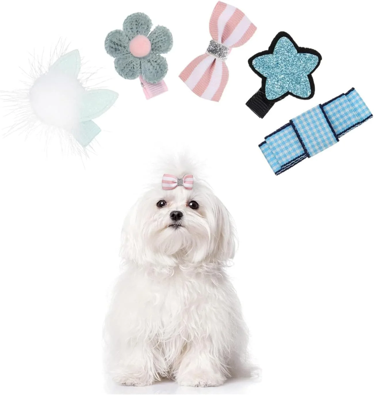 گیره موی سگ کوچک دست ساز 5 عددی، گیره موی تاج گل پاپیونی زیبا، سرپوش حیوانات خانگی، گیره موی بادوام و سازگار با پوست برای سگ ها و گربه های کوچک و متوسط (B) گیره موی سگ کوچک دست ساز 5 عددی، گیره موی تاج گل پاپیونی زیبا، سرپوش حیوانات خانگی، گیره موی بادوام و سازگار با پوست برای سگ ها و گربه های کوچک و متوسط (B)