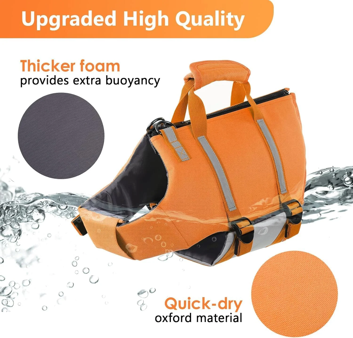 جلیقه نجات سگ THE WHITE SHOP Ripstop برای سگ های کوچک، متوسط و بزرگ، جلیقه شنا برای سگ ها با دید و شناوری بیشتر (نارنجی) جلیقه نجات سگ THE WHITE SHOP Ripstop برای سگ های کوچک، متوسط و بزرگ، جلیقه شنا برای سگ ها با دید و شناوری بیشتر (نارنجی)