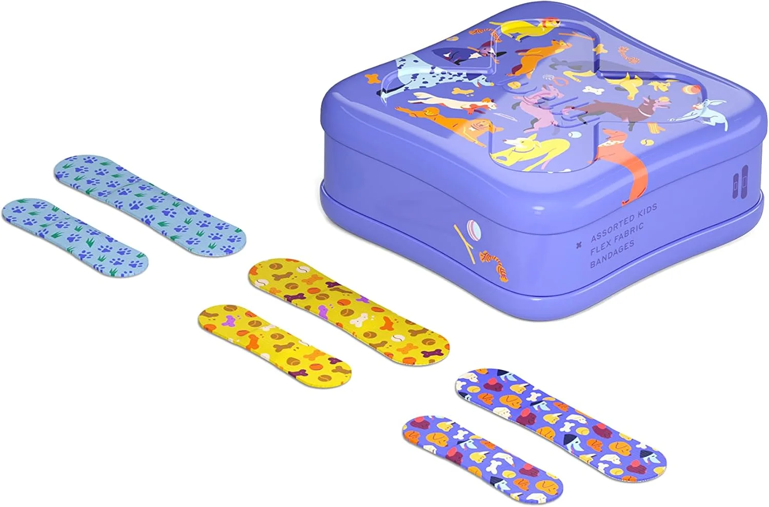 چسب زخم ولی | نشان های شجاعت پارچه ای انعطاف پذیر چسبی | اشکال مختلف برای بریدگی ها، خراش ها و زخم های جزئی | جعبه کمک های اولیه رنگارنگ و سرگرم کننده | طرح سگ ها - 48 عدد چسب زخم ولی | نشان های شجاعت پارچه ای انعطاف پذیر چسبی | اشکال مختلف برای بریدگی ها، خراش ها و زخم های جزئی | جعبه کمک های اولیه رنگارنگ و سرگرم کننده | طرح سگ ها - 48 عدد