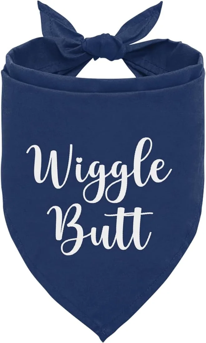 دستمال گردن سگ طرح "باسن تکان دهنده"، دستمال گردن آبی تیره سگ، هدیه تولد عالی برای دوستداران سگ، روسری مثلثی حیوانات خانگی برای سگ ها و گربه های کوچک، متوسط و بزرگ