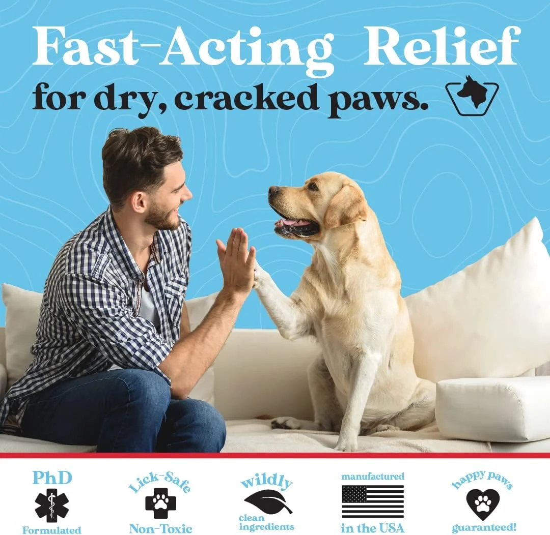بالم پنجه سگ وایلد اکر 75 گرم - بالم پنجه برای سگ ها در یک اپلیکاتور استیکی آسان - محافظ پنجه سگ برای پنجه های خشک و ترک خورده