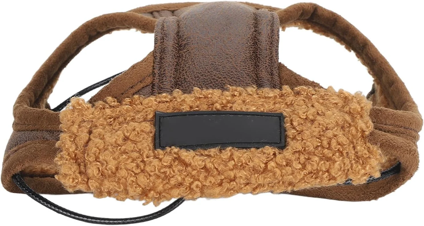 کلاه سگ برای سگ های بزرگ، کلاه زمستانی طناب قابل تنظیم نرم گرم هوانوردی با روگوشی مد روز یک حیوان خانگی برای هوای سرد مهمانی روزانه (L)