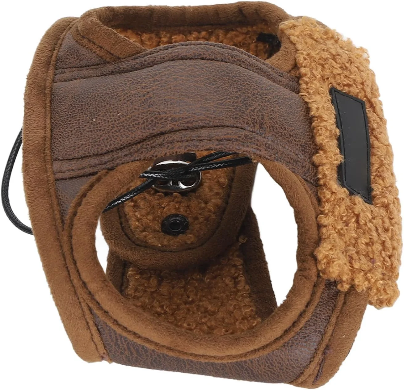 کلاه سگ برای سگ های بزرگ، کلاه زمستانی طناب قابل تنظیم نرم گرم هوانوردی با روگوشی مد روز یک حیوان خانگی برای هوای سرد مهمانی روزانه (L)
