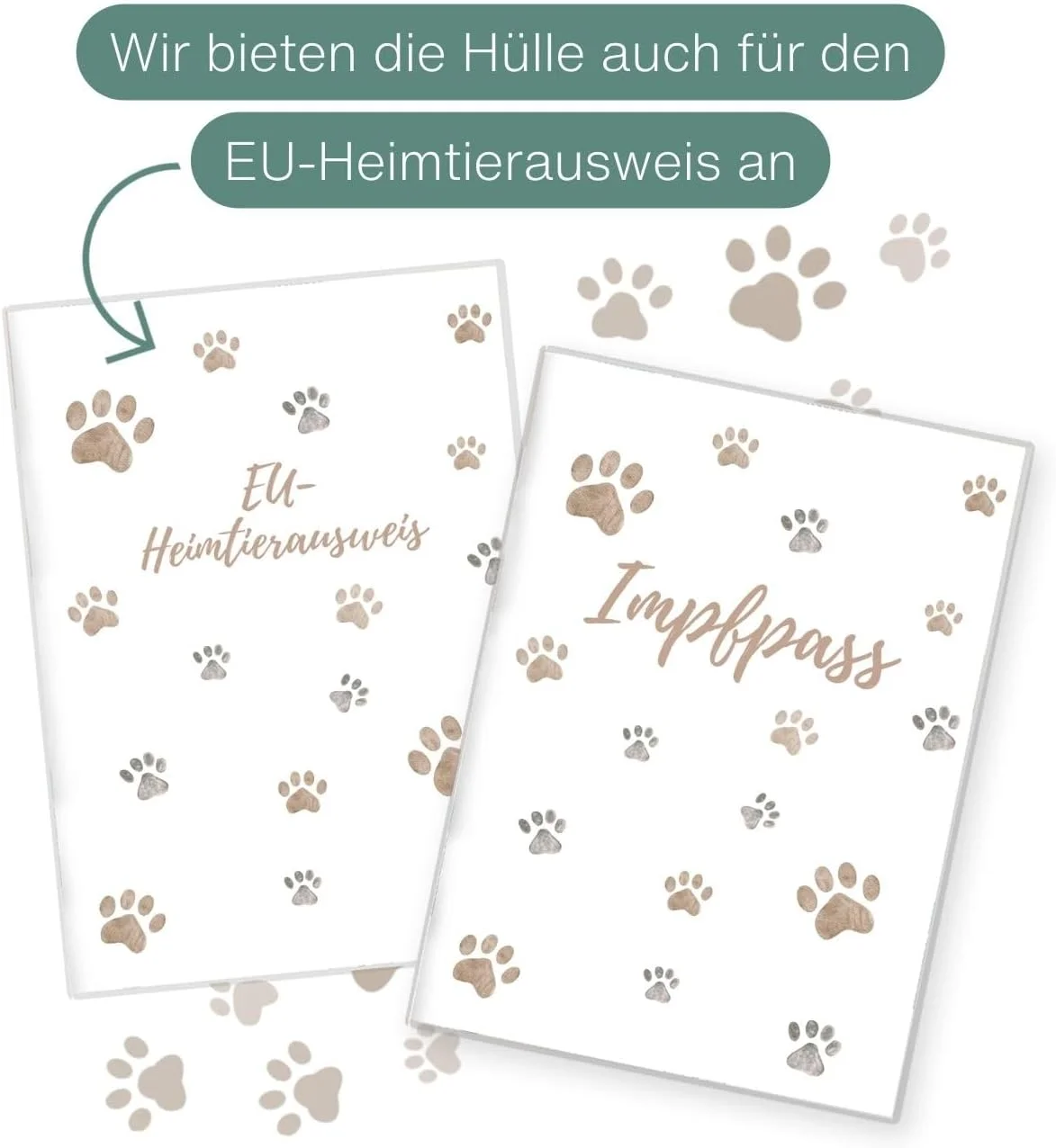 جلد گواهی واکسیناسیون حیوانات، سفارشی برای سگ شما، ایده هدیه شخصی برای صاحبان حیوانات خانگی، جلد محافظ برای گواهی واکسیناسیون حیوانات خانگی (پنجه بژ)