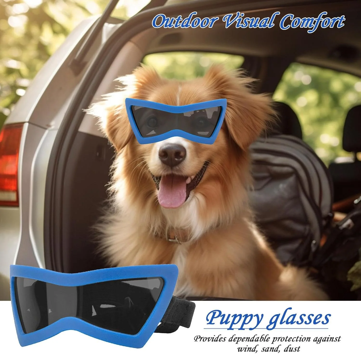 عینک سگ، عینک محافظ باد برای سگ ها، عینک حیوانات خانگی ضد گرد و غبار با بند قابل تنظیم برای پیاده روی و ماجراجویی توله سگ و گربه عینک سگ، عینک محافظ باد برای سگ ها، عینک حیوانات خانگی ضد گرد و غبار با بند قابل تنظیم برای پیاده روی و ماجراجویی توله سگ و گربه