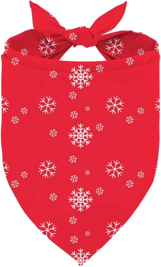 دستمال گردن سگ زمستانی، طرح دانه برف، دستمال سر حیوانات خانگی قرمز، هدیه سال نو برای سگ های کوچک و متوسط پسر و دختر دستمال گردن سگ زمستانی، طرح دانه برف، دستمال سر حیوانات خانگی قرمز، هدیه سال نو برای سگ های کوچک و متوسط پسر و دختر