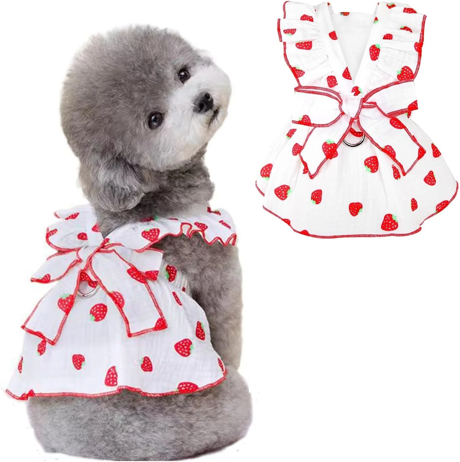 لباس سگ BBQT Wiz مناسب سگ های کوچک دخترانه، لباس سگ دخترانه 100% پنبه ای با حلقه قلاده و تزئین پاپیون، لباس های زیبای سگ کوچک دخترانه با طرح توت فرنگی، لباس های تابستانی گربه فقط برای گربه ها (سفید، خیلی کوچک) لباس سگ BBQT Wiz مناسب سگ های کوچک دخترانه، لباس سگ دخترانه 100% پنبه ای با حلقه قلاده و تزئین پاپیون، لباس های زیبای سگ کوچک دخترانه با طرح توت فرنگی، لباس های تابستانی گربه فقط برای گربه ها (سفید، خیلی کوچک)