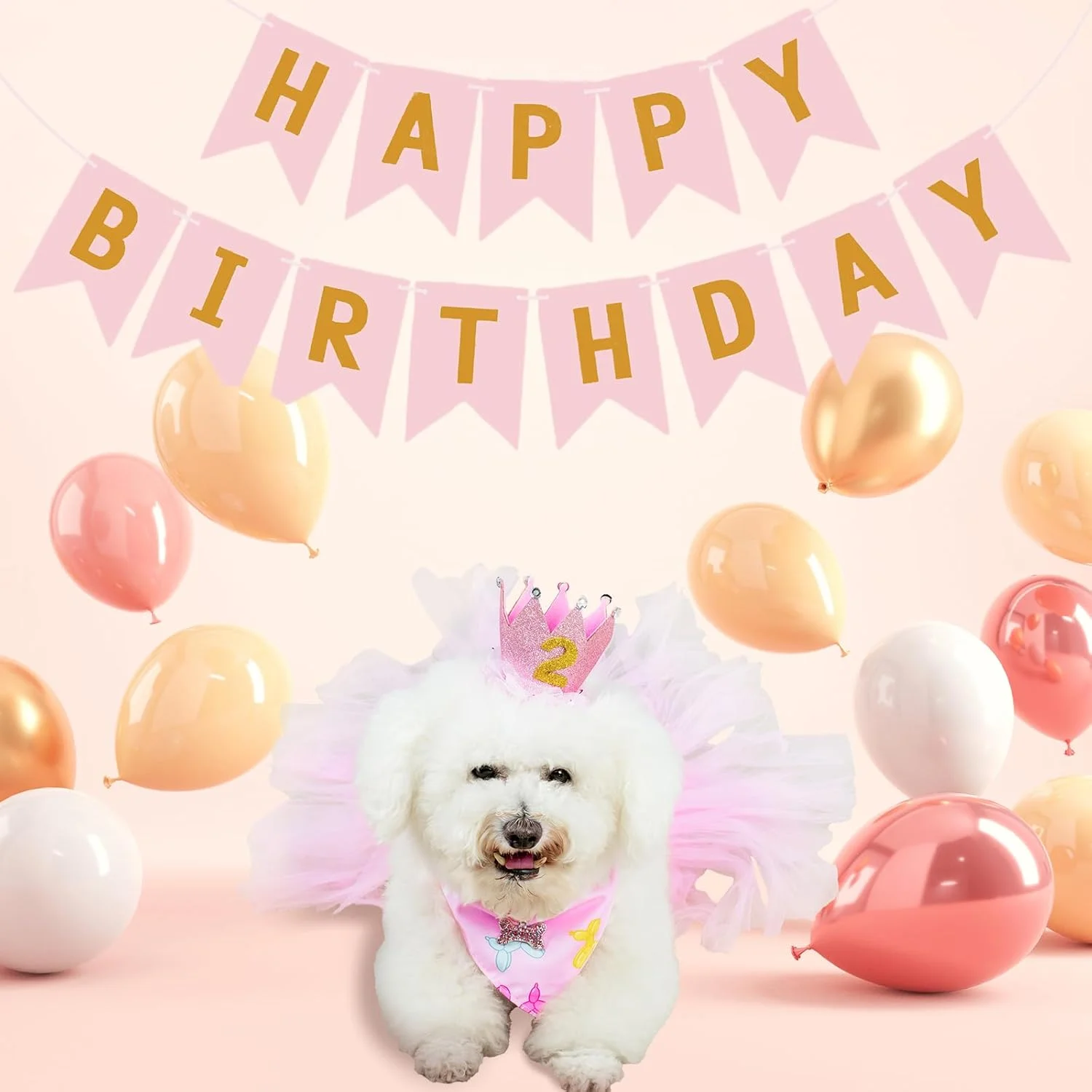 لوازم جشن تولد سگ، ست لباس تولد دخترانه سگ های کوچک با دامن توتو صورتی، دستمال گردن تولد، تاج، گردنبند، بنر تولد و اعداد 0-8 برای تزئینات جشن تولد توله سگ لوازم جشن تولد سگ، ست لباس تولد دخترانه سگ های کوچک با دامن توتو صورتی، دستمال گردن تولد، تاج، گردنبند، بنر تولد و اعداد 0-8 برای تزئینات جشن تولد توله سگ