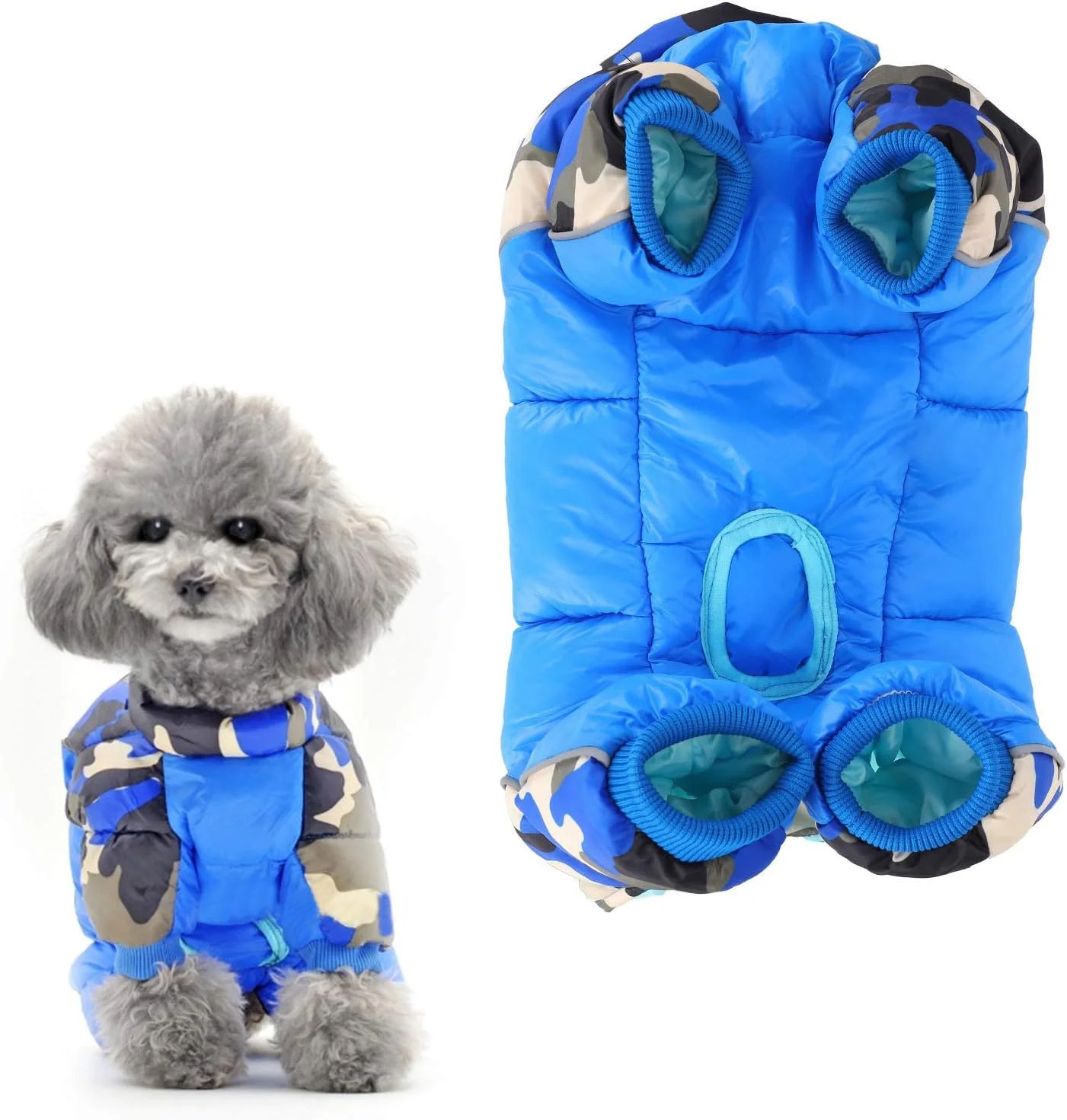 کت زمستانی سگ، ژاکت ضد باد سگ، لباس گرم نگهدارنده زمستانی سگ، کت زمستانی چهار پا با زیپ پشتی طرح استتار آبی (سایز 10#) کت زمستانی سگ، ژاکت ضد باد سگ، لباس گرم نگهدارنده زمستانی سگ، کت زمستانی چهار پا با زیپ پشتی طرح استتار آبی (سایز 10#)