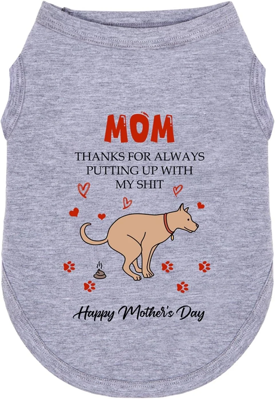 لباس سگ با طرح روز مادر برای سگ های کوچک و متوسط - هدیه ای برای خانم ها - جلیقه بدون آستین با طرح چاپی لباس سگ با طرح روز مادر برای سگ های کوچک و متوسط - هدیه ای برای خانم ها - جلیقه بدون آستین با طرح چاپی