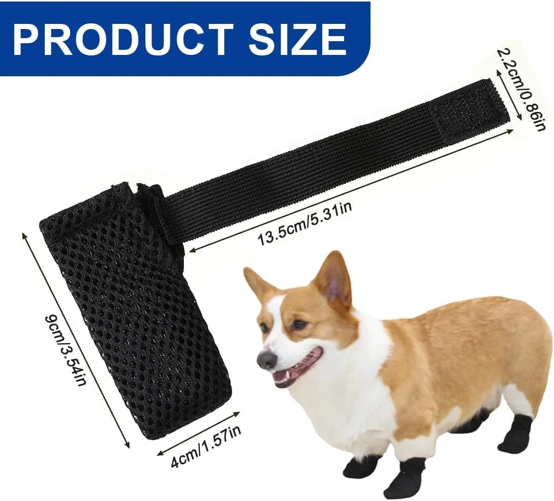 ست ۴ عددی محافظ پنجه سگ و گربه توری قابل تنفس قابل تنظیم، کفش و چکمه، ناخن گیر ایمن بادوام قابل شستشو و استفاده مجدد