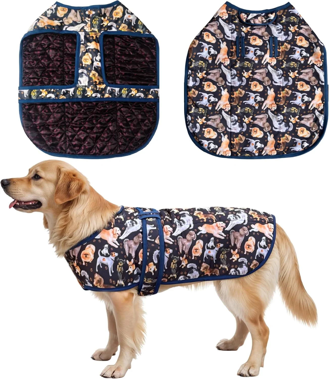 کت سگ طرحدار WOW DOG - کت شیک و راحت چاپی دیجیتال 16 اینچی با طرح سگ سرگرمکننده، بندهای قابل تنظیم، سبک و گرم کت سگ طرحدار WOW DOG - کت شیک و راحت چاپی دیجیتال 16 اینچی با طرح سگ سرگرمکننده، بندهای قابل تنظیم، سبک و گرم