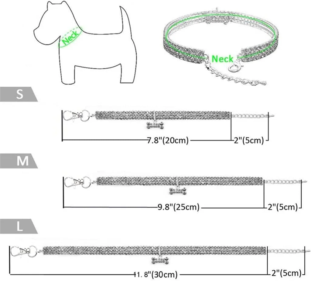 گردنبند سگ با آویز نگین دار، سبک و مناسب حیوانات خانگی کوچک مانند توله سگ و چیواوا (آبی، بزرگ) گردنبند سگ با آویز نگین دار، سبک و مناسب حیوانات خانگی کوچک مانند توله سگ و چیواوا (آبی، بزرگ)