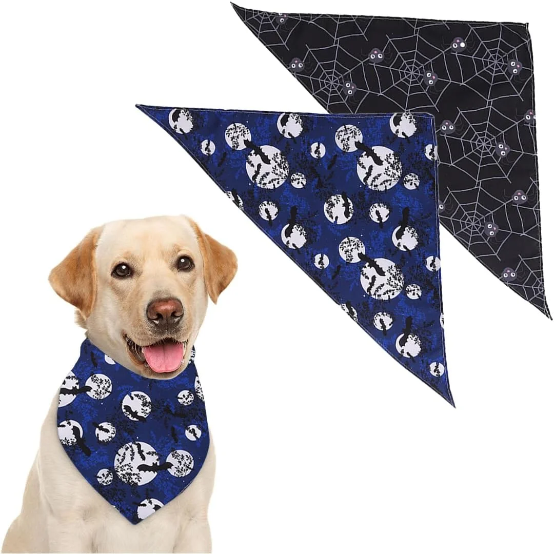 دستمال گردن سگ مثلثی قابل تنظیم WUSJCOF با طرح کدو تنبل و جادوگر، لباس سگ برای سگ های بزرگ، متوسط و کوچک، بسته 2 عددی دستمال گردن سگ مثلثی قابل تنظیم WUSJCOF با طرح کدو تنبل و جادوگر، لباس سگ برای سگ های بزرگ، متوسط و کوچک، بسته 2 عددی