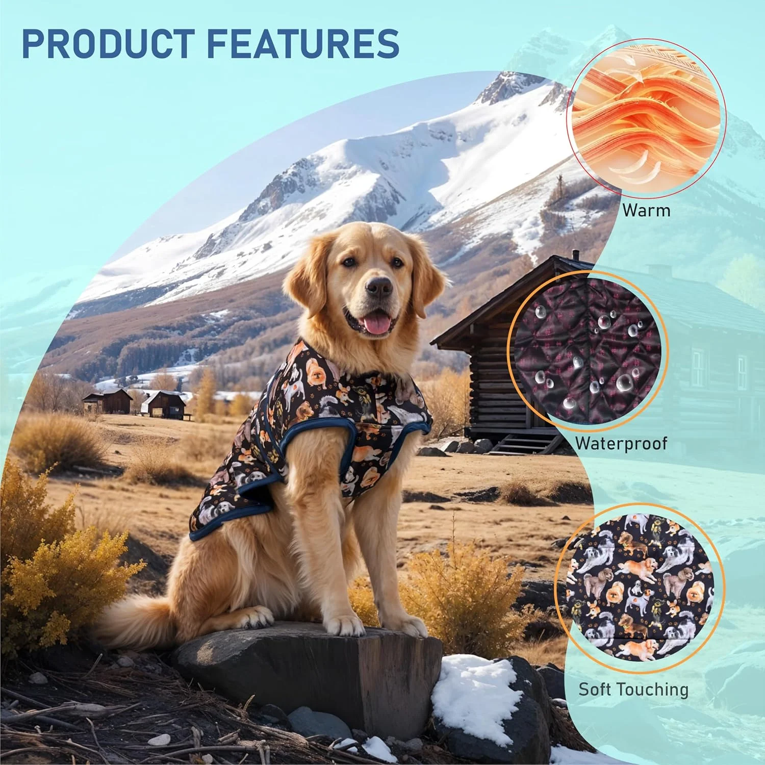 کت سگ طرحدار WOW DOG - کت شیک و راحت چاپی دیجیتال 16 اینچی با طرح سگ سرگرمکننده، بندهای قابل تنظیم، سبک و گرم کت سگ طرحدار WOW DOG - کت شیک و راحت چاپی دیجیتال 16 اینچی با طرح سگ سرگرمکننده، بندهای قابل تنظیم، سبک و گرم