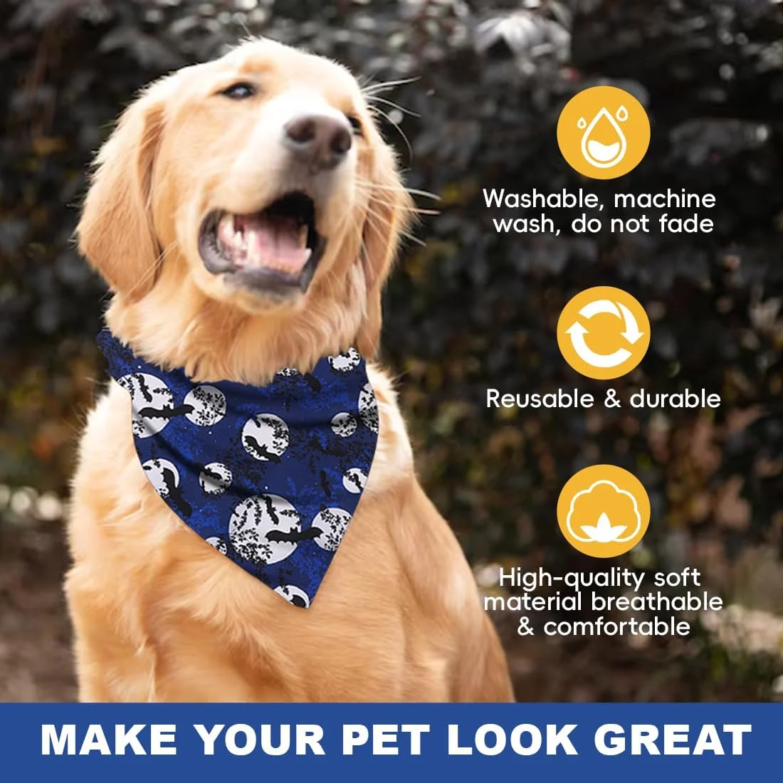 دستمال گردن سگ مثلثی قابل تنظیم WUSJCOF با طرح کدو تنبل و جادوگر، لباس سگ برای سگ های بزرگ، متوسط و کوچک، بسته 2 عددی دستمال گردن سگ مثلثی قابل تنظیم WUSJCOF با طرح کدو تنبل و جادوگر، لباس سگ برای سگ های بزرگ، متوسط و کوچک، بسته 2 عددی