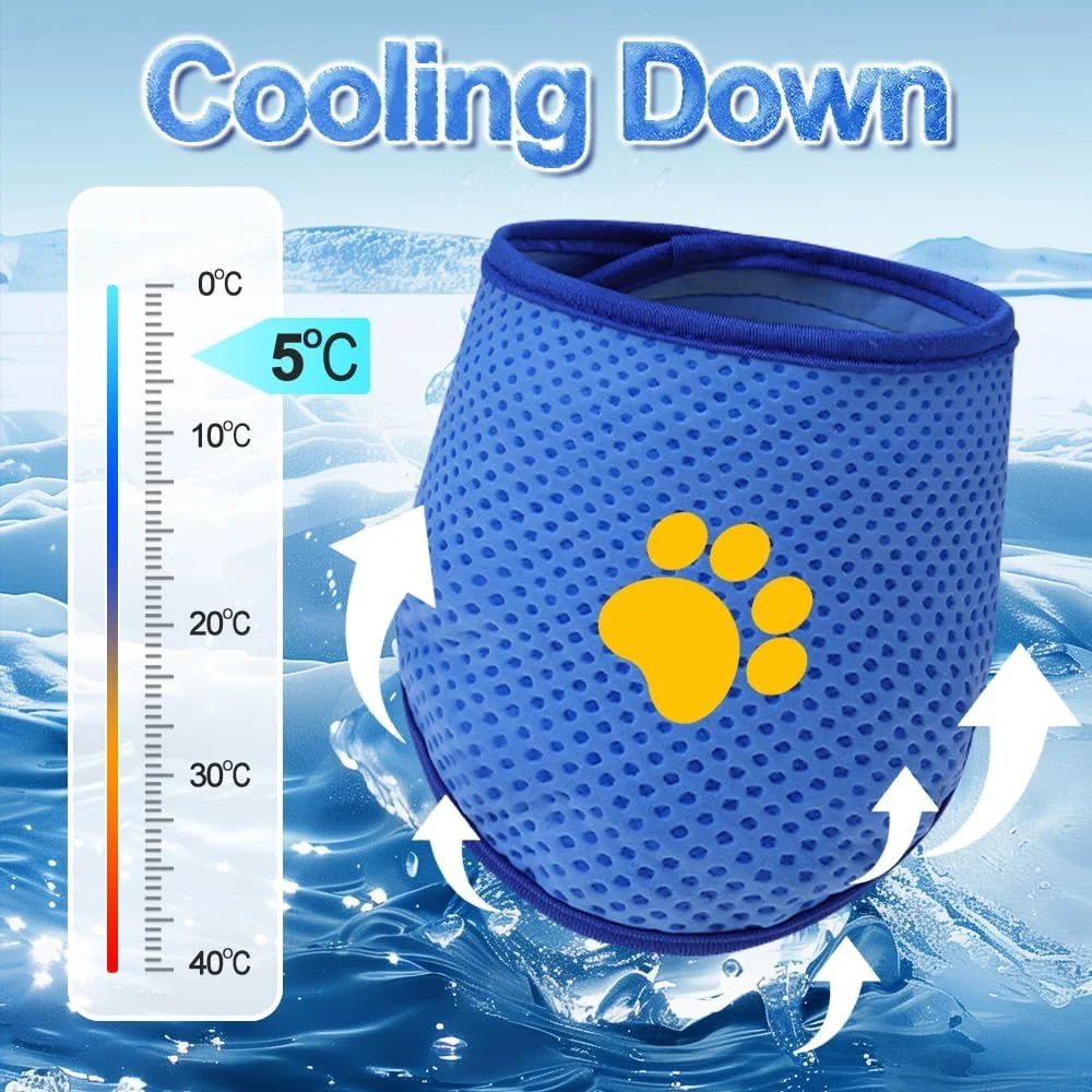 دو عدد دستمال گردن خنک کننده سگ، یقه خنک کننده سگ، شال خنک کننده حیوانات خانگی، دستمال سر خنک کننده سگ مناسب برای خنک کردن سگ ها در تابستان (M)