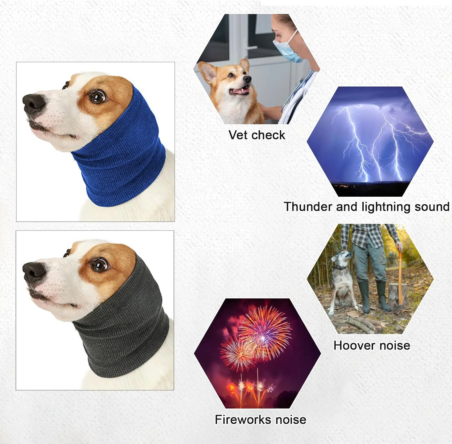 2 عدد محافظ گوش سگ، اسنود گوش سگ، محافظ گوش آرامش بخش حیوانات خانگی گربه سگ برای استفاده در حمام، نظافت، ضد آب و کاهش دهنده صدا