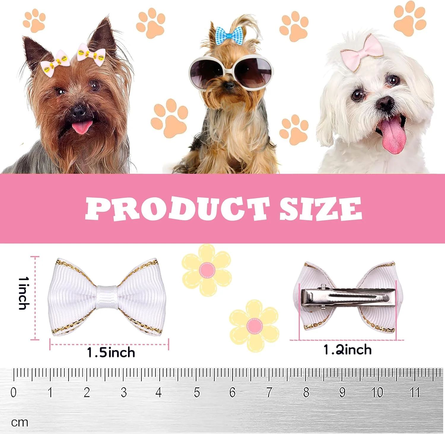 یاکا 60 عدد / 30 جفت پاپیون موی سگ بامزه با گیره لوازم جانبی مو دست ساز پاپیون محصولات آرایشی حیوانات خانگی (60 عدد، طرح های زیبا) یاکا 60 عدد / 30 جفت پاپیون موی سگ بامزه با گیره لوازم جانبی مو دست ساز پاپیون محصولات آرایشی حیوانات خانگی (60 عدد، طرح های زیبا)