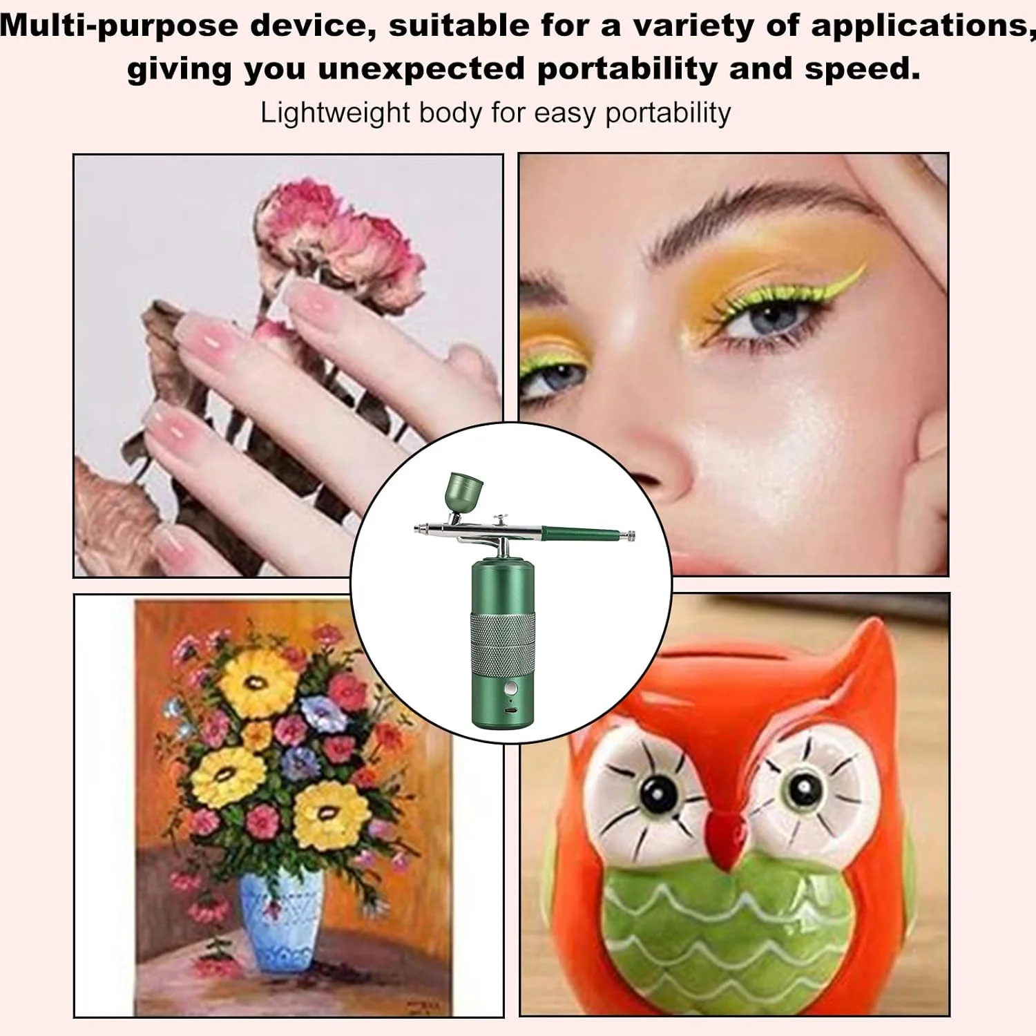 کیت ایربراش برای ناخن، ایربراش بی سیم | ست اسپری رنگ آمیزی برای آرایش مو، مدل مبتدی، تزئین کیک، خودرو، نقاشی کفش کیت ایربراش برای ناخن، ایربراش بی سیم | ست اسپری رنگ آمیزی برای آرایش مو، مدل مبتدی، تزئین کیک، خودرو، نقاشی کفش