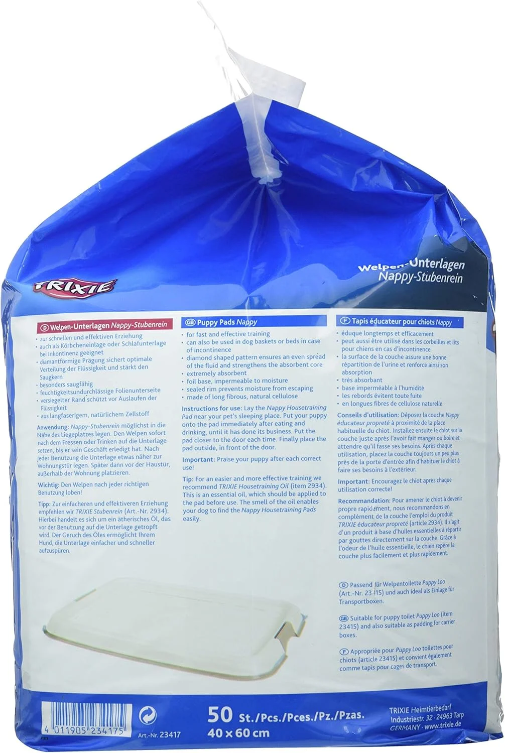 پد آموزشی سگ تریکسی، 50 عددی، 60x40 سانتی متر پد آموزشی سگ تریکسی، 50 عددی، 60x40 سانتی متر