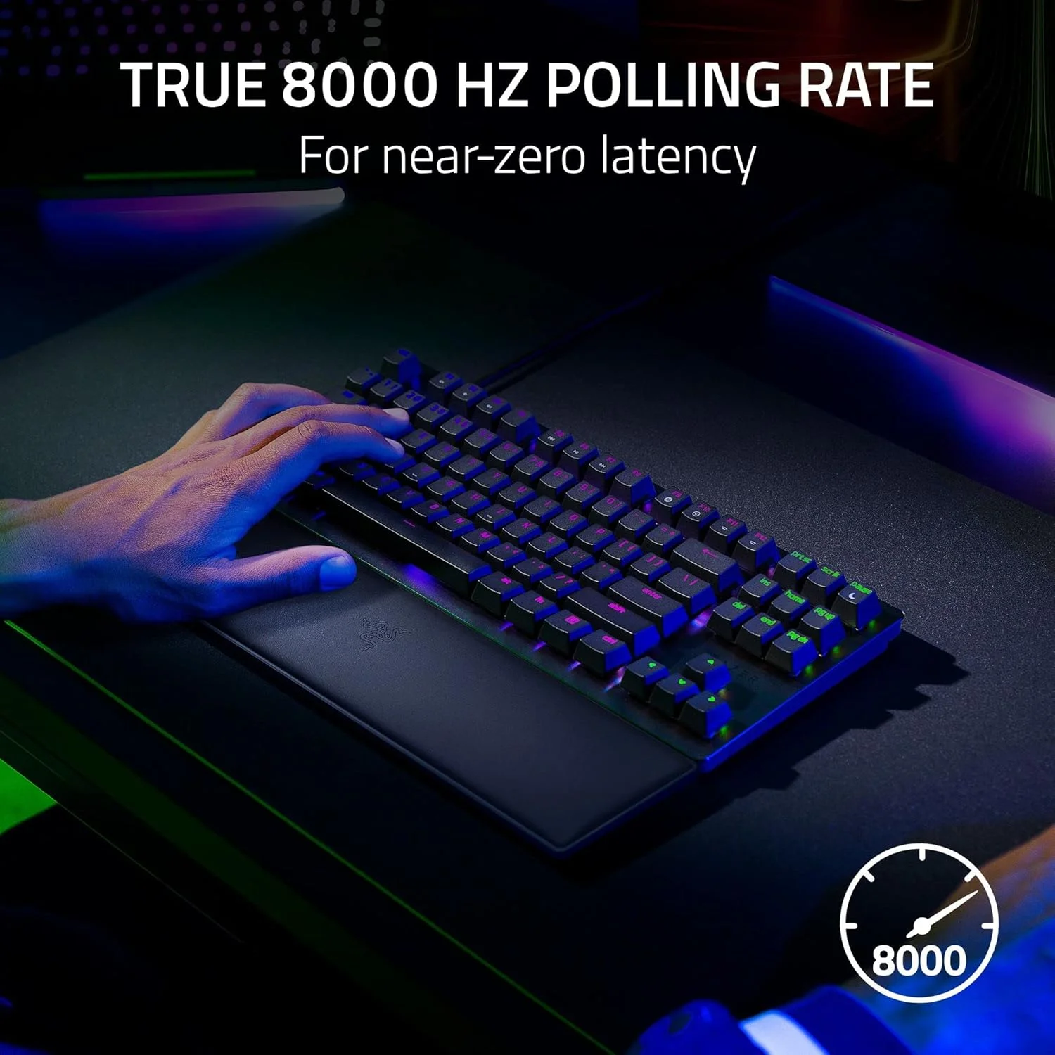 کیبورد گیمینگ بدون کلید Razer Huntsman V2 TKL: سوییچهای اپتیکال سریع با ضربات کلید سریع و نرخ نمونهبرداری 8000 هرتز - کابل جداشدنی Type-C - کلیدهای PBT دوتایی - استراحتگاه مچی ارگونومیک کیبورد گیمینگ بدون کلید Razer Huntsman V2 TKL: سوییچهای اپتیکال سریع با ضربات کلید سریع و نرخ نمونهبرداری 8000 هرتز - کابل جداشدنی Type-C - کلیدهای PBT دوتایی - استراحتگاه مچی ارگونومیک