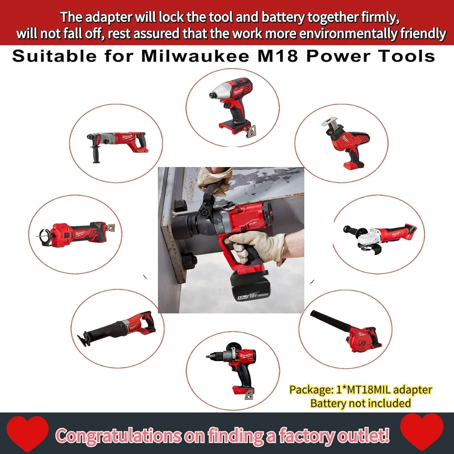 آداپتور باتری ماکیتا به میلواکی، آداپتور باتری MT18MIL سازگار با باتری لیتیوم یونی 18 ولت ماکیتا برای تبدیل به باتری میلواکی M18 18 ولت، برای ابزارهای برقی بی سیم 18 ولت میلواکی