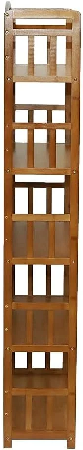 قفسه کتاب 5 طبقه YATAI، قفسه کتاب بامبو، سازمان دهنده چوبی چند منظوره، قفسه نمایشگر، قفسه ایستاده برای قفسه کفش، استند گل و گیاه و منزل