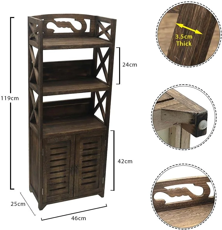 کابینت ذخیره سازی آشپزخانه YATAI، قفسه چوبی چند منظوره، قفسه ادویه ایستاده 3 طبقه برای صرفه جویی در فضا با کابین، قفسه های ذخیره سازی برای قفسه کتاب، گل، خانه، حمام، مبلمان اتاق نشیمن کابینت ذخیره سازی آشپزخانه YATAI، قفسه چوبی چند منظوره، قفسه ادویه ایستاده 3 طبقه برای صرفه جویی در فضا با کابین، قفسه های ذخیره سازی برای قفسه کتاب، گل، خانه، حمام، مبلمان اتاق نشیمن