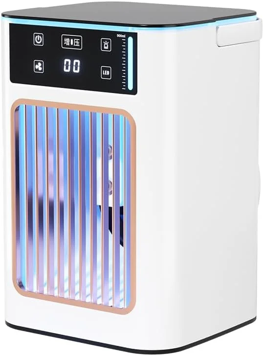 کولر گازی قابل حمل، واحد تهویه مطبوع 4 در 1، کولر تبخیری 900 میلی لیتری با مخزن دوتایی، کولر گازی کوچک شخصی با 7 رنگ نور، فن خنک کننده کوچک قابل حمل برای اتاق و دفتر کولر گازی قابل حمل، واحد تهویه مطبوع 4 در 1، کولر تبخیری 900 میلی لیتری با مخزن دوتایی، کولر گازی کوچک شخصی با 7 رنگ نور، فن خنک کننده کوچک قابل حمل برای اتاق و دفتر