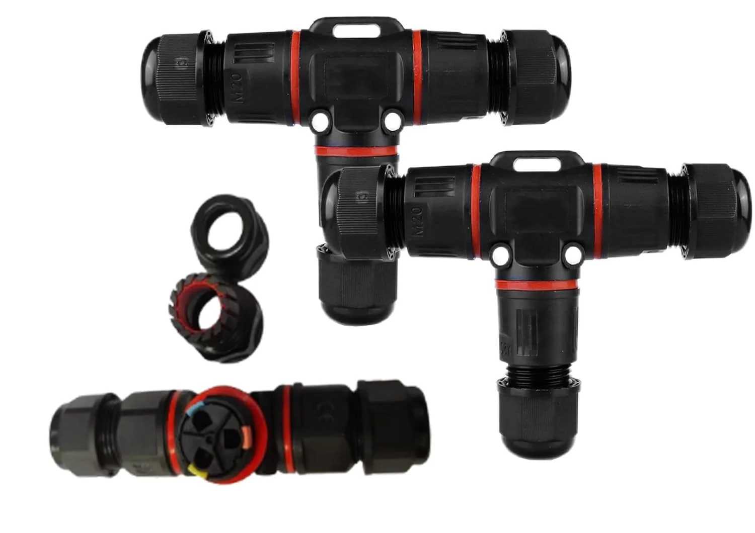 جعبه اتصال ضد آب بیرونی، اتصال دهنده کابل برق 3 راهی 3 پین نوع T، محافظ کابل برق توسعه دهنده برای کابل با قطر 8-12 میلی متر، تعمیر و توسعه کابل های برق (2 عدد) جعبه اتصال ضد آب بیرونی، اتصال دهنده کابل برق 3 راهی 3 پین نوع T، محافظ کابل برق توسعه دهنده برای کابل با قطر 8-12 میلی متر، تعمیر و توسعه کابل های برق (2 عدد)