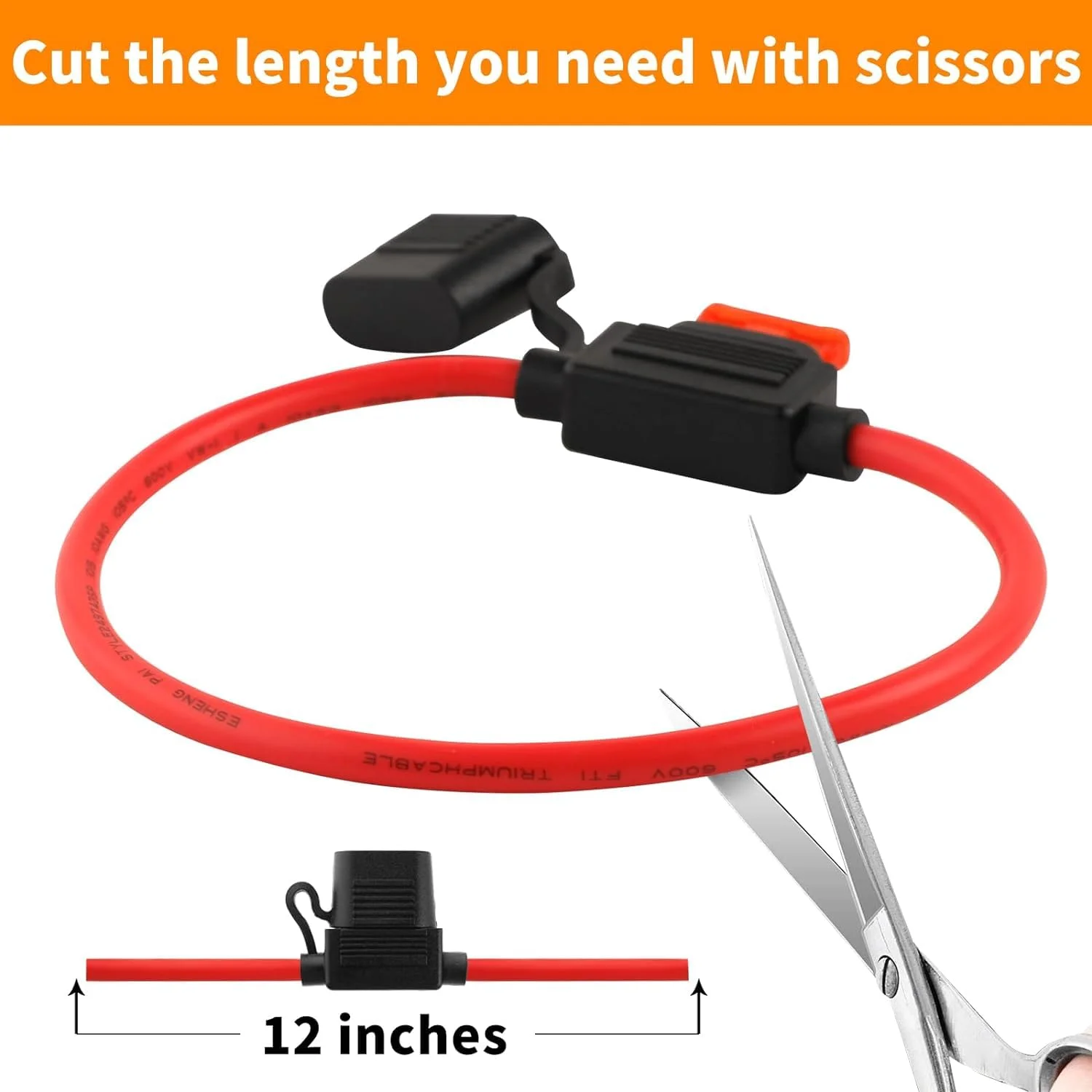 نگهدارنده فیوز خطی 6 عددی، سیم مسی گیج 14 ولت، فیوز تیغه ای ATC ATO ضد آب، سوکت دوشاخه استاندارد با فیوز تیغه ای متوسط، لوازم جانبی خودرو برای ماشین، کامیون، ATV، قایق، موتور سیکلت