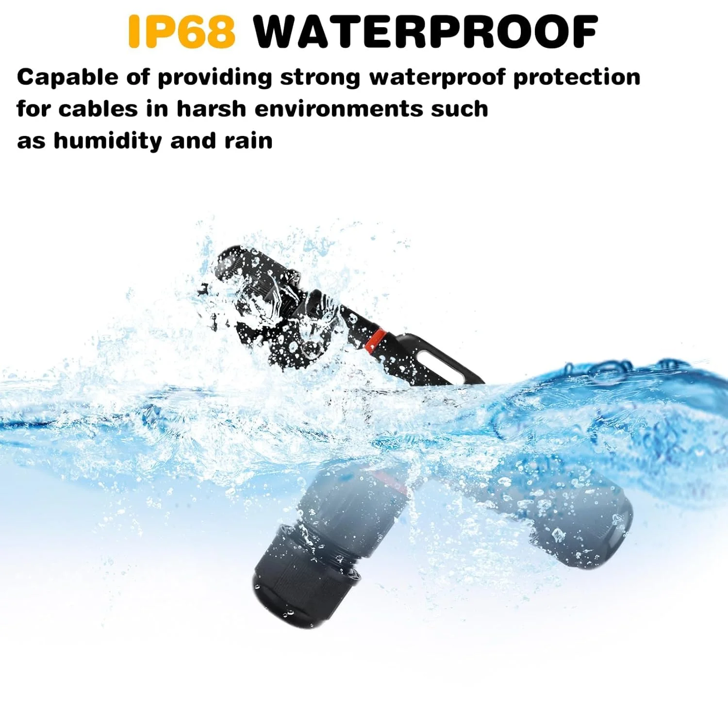 جعبه اتصال ضد آب بیرونی، اتصال دهنده کابل برق 3 راهی 3 پین نوع T، محافظ کابل برق توسعه دهنده برای کابل با قطر 8-12 میلی متر، تعمیر و توسعه کابل های برق (2 عدد)