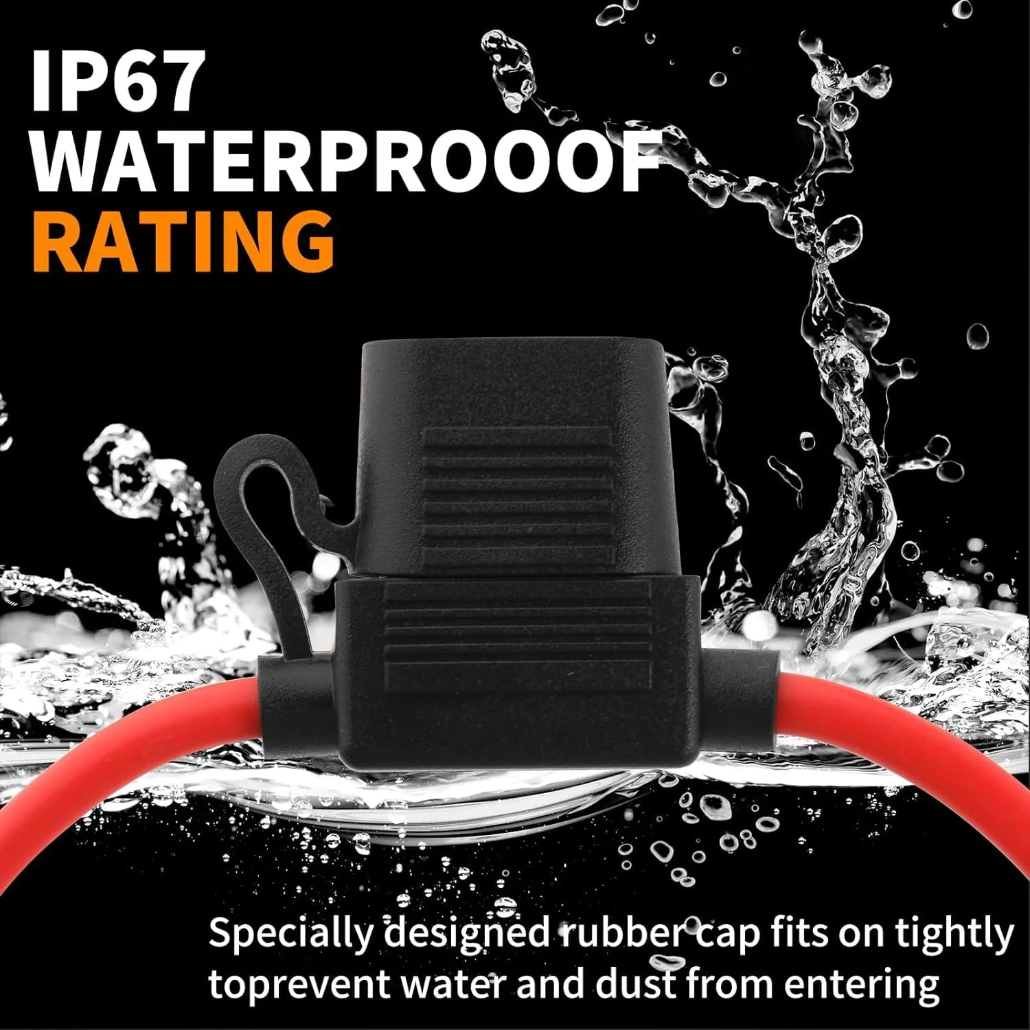 نگهدارنده فیوز خطی 6 عددی، سیم مسی گیج 14 ولت، فیوز تیغه ای ATC ATO ضد آب، سوکت دوشاخه استاندارد با فیوز تیغه ای متوسط، لوازم جانبی خودرو برای ماشین، کامیون، ATV، قایق، موتور سیکلت