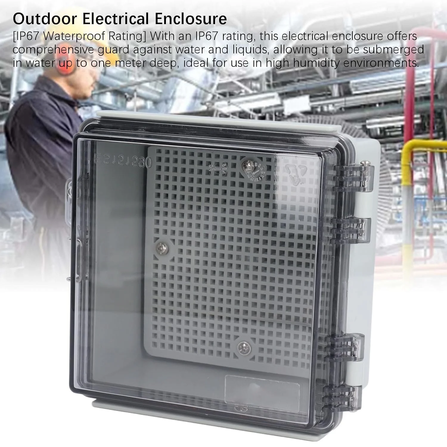 جعبه تقسیم ضدآب Jectse، محفظه پلاستیکی ABS IP67 با قفل استیل ضد زنگ، نصب آسان با صفحه نصب توری، برای پروژه های خانگی