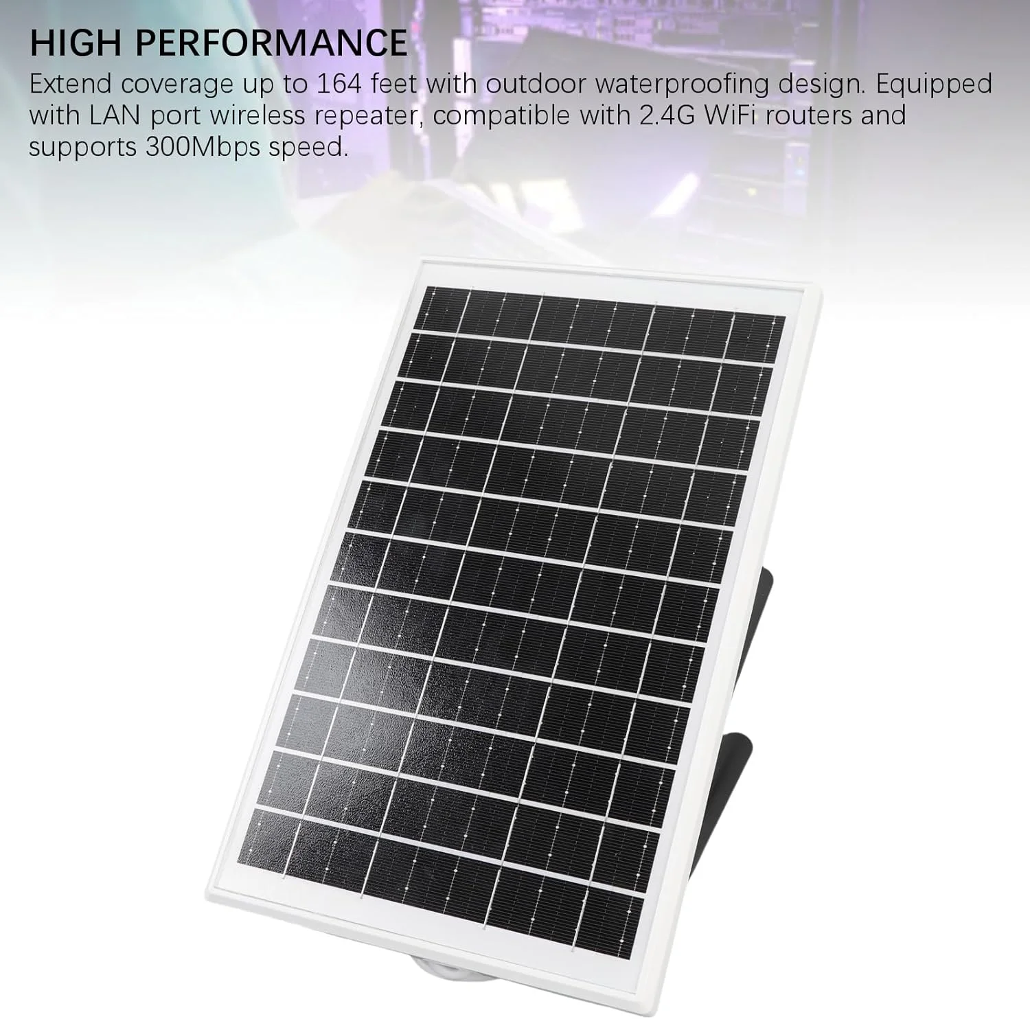 مودم روتر 4G LTE خورشیدی با باتری 25600mAh، تقویت کننده وای فای فضای باز، طراحی ضد آب IP66، پوشش 50 متری، پنل خورشیدی 15 واتی، اسلات سیم کارت برای کمپینگ، RV و مسیرها