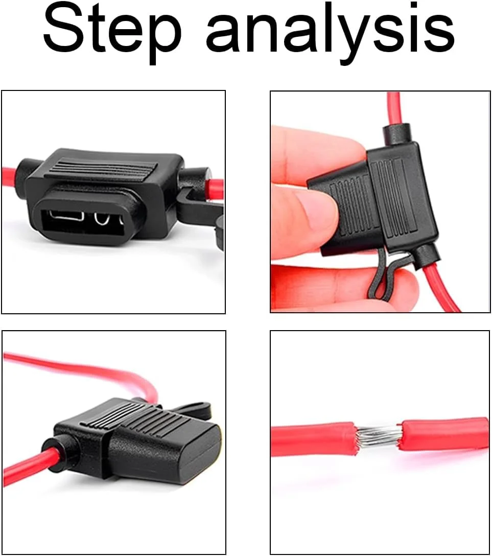 نگهدارنده فیوز خطی 6 عددی، سیم مسی گیج 14 ولت، فیوز تیغه ای ATC ATO ضد آب، سوکت دوشاخه استاندارد با فیوز تیغه ای متوسط، لوازم جانبی خودرو برای ماشین، کامیون، ATV، قایق، موتور سیکلت