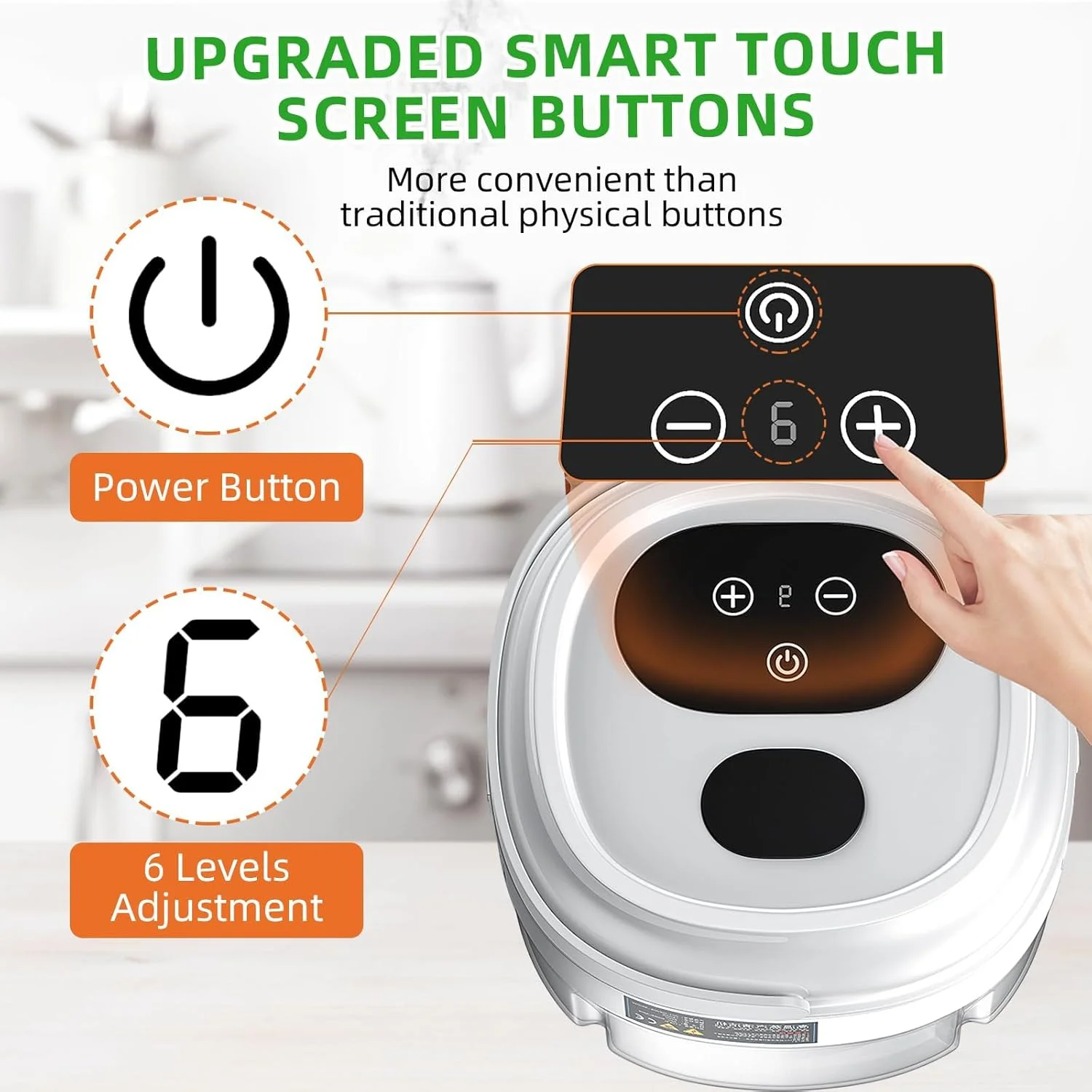 بخارشوی قابل حمل، بخار شوی دمای بالا، با صفحه لمسی هوشمند، برای از بین بردن لکه، برای تشک، جزئیات خودرو، مبل، مبلمان، آشپزخانه، حمام، اثاثه یا لوازم داخلی، دوغاب و کاشی (سفید)