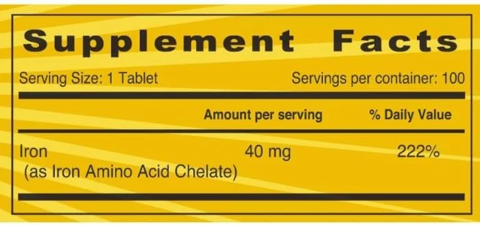 سان شاین نوتریشن آهن با قدرت بالا 40 میلی گرم | برای پشتیبانی از عملکرد سالم سلول های خونی | حفظ عملکرد سیستم ایمنی و متابولیسم انرژی سالم | 100 قرص