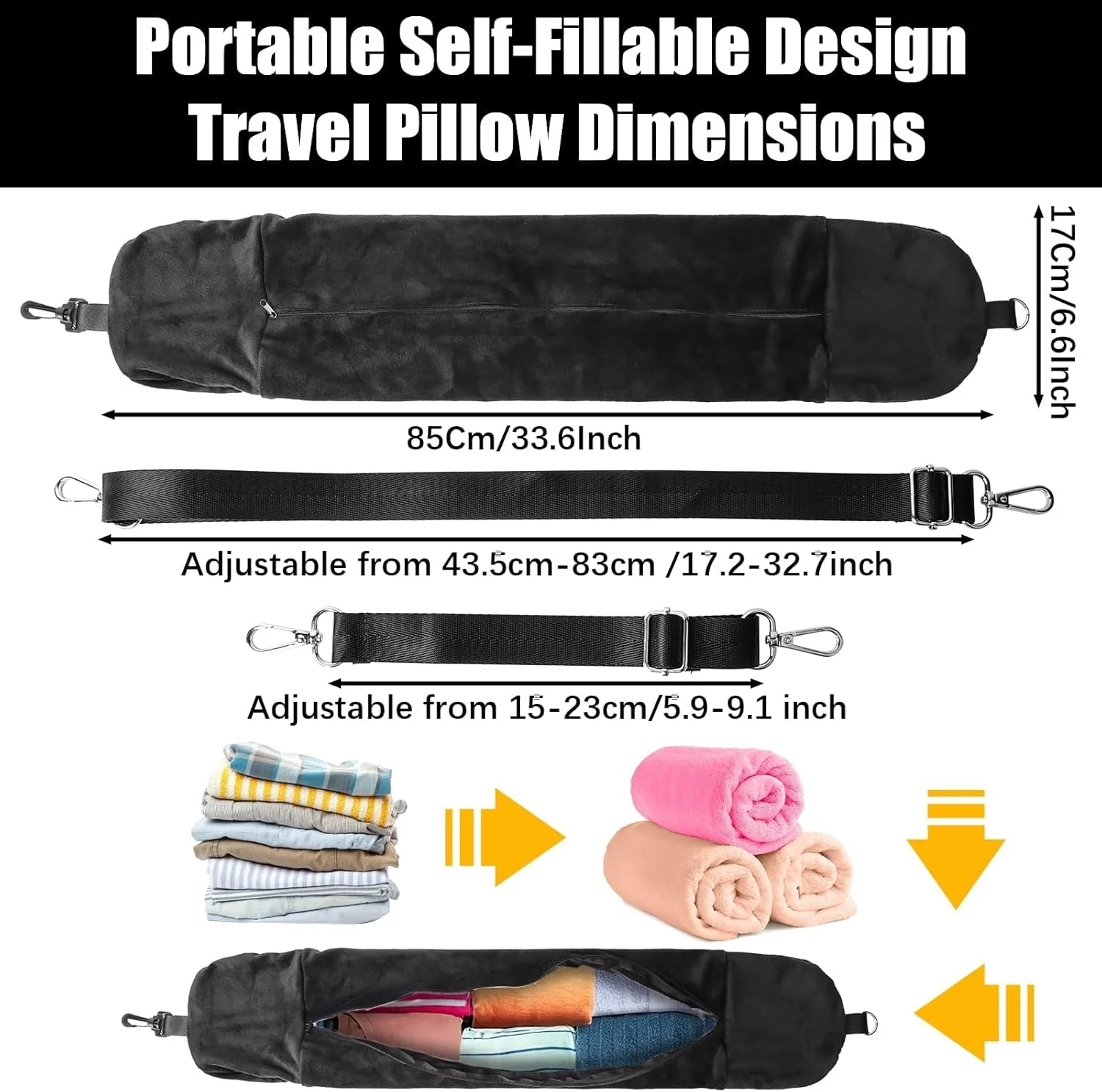 بالش مسافرتی پر کردنی KASTWAVE، بالش گردنی نرم و مخملی با قابلیت تنظیم، مناسب برای حمل وسایل ضروری 3 روزه در ماشین، هواپیما یا قطار، بدون نیاز به پرکننده بالش مسافرتی پر کردنی KASTWAVE، بالش گردنی نرم و مخملی با قابلیت تنظیم، مناسب برای حمل وسایل ضروری 3 روزه در ماشین، هواپیما یا قطار، بدون نیاز به پرکننده