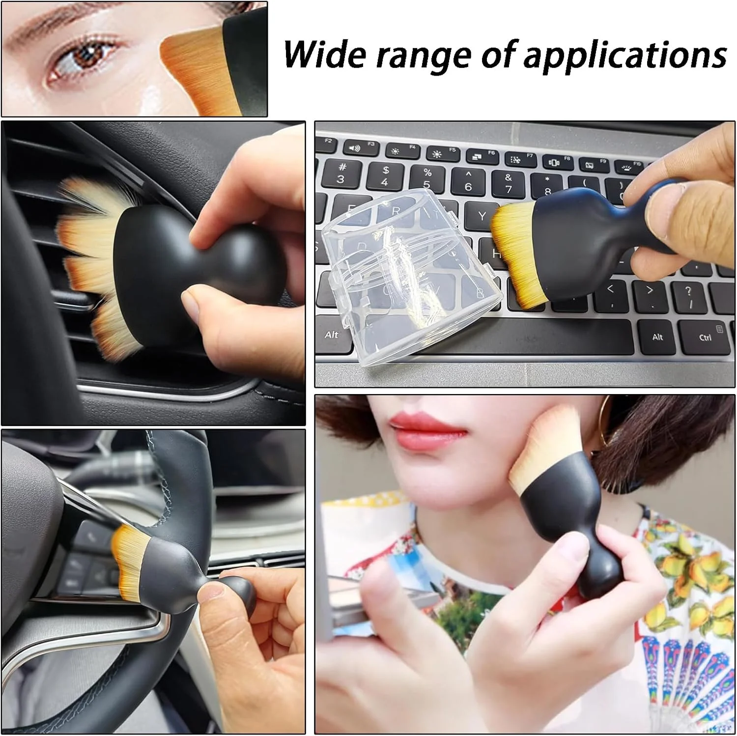 ست دو عددی براش آرایشی - براش های نرم و متراکم کرم پودر، ابزارهای زیبایی چند منظوره، براش منحنی گردگیری خودرو ست دو عددی براش آرایشی - براش های نرم و متراکم کرم پودر، ابزارهای زیبایی چند منظوره، براش منحنی گردگیری خودرو